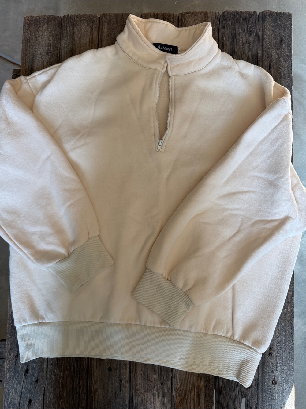 Automate Cream Quarter-Zip Pullover Sweatshirt
